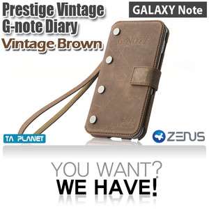 ZENUS Prestige Vintage G note Diary Leather Cover Wallet Case GALAXY 