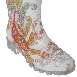 Adi Designs Womens Paisley Print Rain Boots  