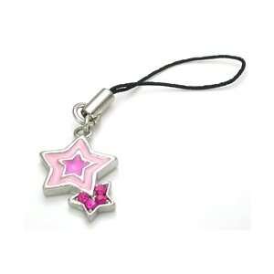  Pink/Pink Star Cell Phone Charms  