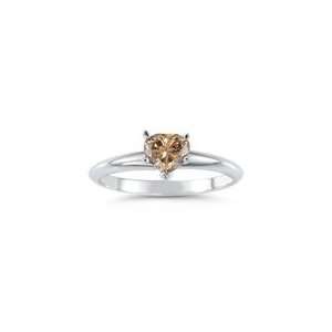  0.52 Cts Brown Solitaire Diamond Ring in 14K White Gold 7 