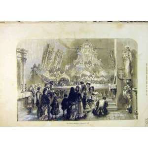  Italian Church Christmas Time People Places Italy 1873 