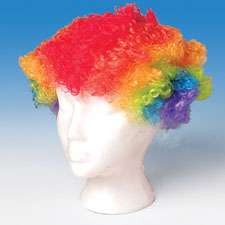 Clown Wig Toy Neon Rainbow Color Bozo Hair New in Bag  