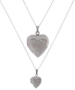Sterling Silver Mother and Daughter Locket Set  