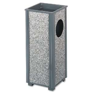   Aspen Outdoor Sand Urn/Litter Receptacle, Square, Steel, 2.5 gal, Gray
