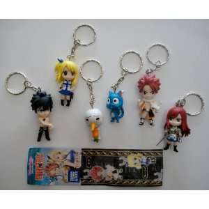  6 Fairy Tail Anime Characters Keychains Set by Takara Tomy 