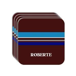Personal Name Gift   ROBERTE Set of 4 Mini Mousepad Coasters (blue 