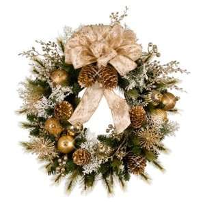   Pine Snowburst Christmas Wreath 24 (Silk) Patio, Lawn & Garden