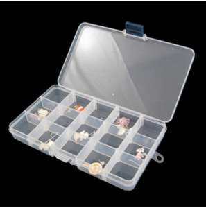 15 Compartment Mini Jewelery Storage Case Pill Box  