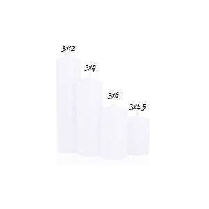  White Unscented Pillar Candles  3x4