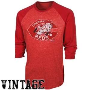   Grand Slam Tri Blend Three Quarter Sleeve Raglan T Shirt   Red (Medium