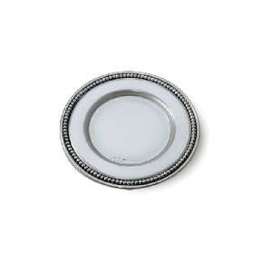  Sterling Silver Plate with Pearl Row Outer Rim