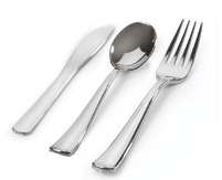   Reflections Plastic Silver Silverware People Wedding Party 120 SETS