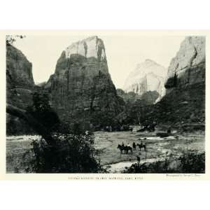  1922 Print Zion National Park Utah Angels Landing Canyon 