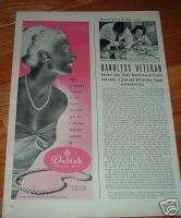 1946 Deltah Simulated Pearls Jewelry Ad  