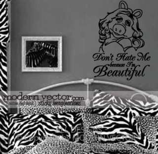 Miss Piggy Quote Vinyl Wall Quote Decal IM BEAUTIFUL  