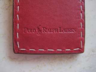POLO RALPH LAUREN NEW RED LEATHER MAGNET MONEY CLIP Box  
