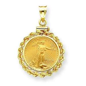  14k Screw Top 1/10 Oz American Eagle Coin Bezel Mounting Jewelry