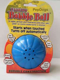 The Talking Babble Ball ball has more than 20 different wisecracks or 
