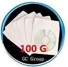   100g White CD DVD R Disc Paper Sleeve Envelope Clear Window Flap