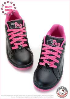 Sanrio Hello Kitty Ladys Comfy Sneakers Low Profile Shoes Black Peach 