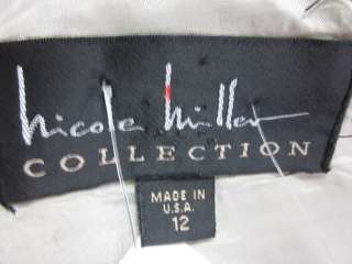 NICOLE MILLER COLLECTION Beige Pleated Mini Skirt Sz 12  