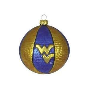 West Virginia Mountaineers 2 5/8 Collegiate Glass Basketball Holiday 
