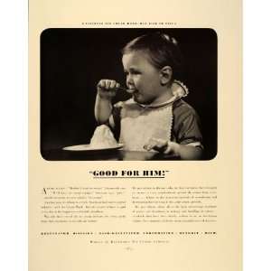   Baby Child Eating Ice Cream   Original Print Ad
