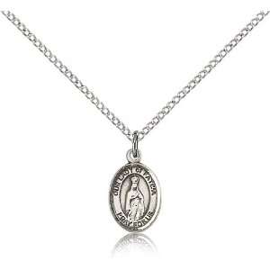  .925 Sterling Silver O/L Our Lady of Fatima Medal Pendant 