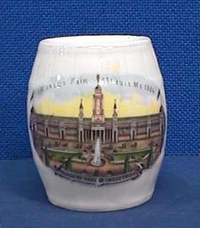 1904 St Louis Worlds Fair Pottery Porcelain Still Bank  