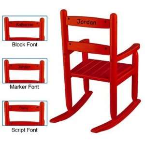  18102 Personalized 2   Slat Rocking Chair in Red