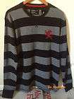 nwt express mens large lion logo rugby stripe waffle crew