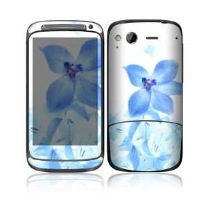  HTC Desire S Decal Skin   Blue Neon Flower Everything 