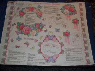 Cranston Butterflies n Blooms Appliqu Fabric Panel OOP  