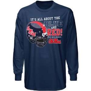  Mississippi Rebels Navy Blue All About Long Sleeve T shirt 