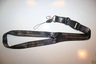 SIDNEY CROSBY PITTSBURGH PENGUINS THICK BLACK LANYARD  