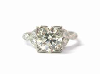 Platinum Old European Cut Diamond Engagement Ring 1.72CT  