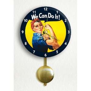  We Can Do It Rosie the Riveter 6 Silent Pendulum Wall 