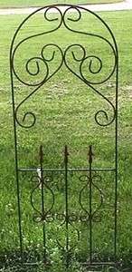 64 Wrought Iron Spear Fence Trellis   Garden Art Flower Plant Support 