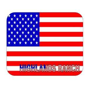   US Flag   Highlands Ranch, Colorado (CO) Mouse Pad 