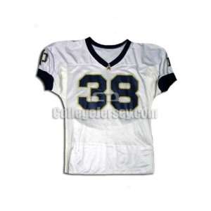  White No. 38 Game Used Notre Dame Champion Football Jersey 