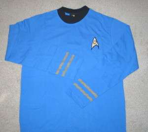 Star Trek TOS Blue Science Uniform Shirt, NEW UNWORN LG  