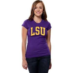  LSU Tigers Womens Purple Varsity Team Arch T Shirt 