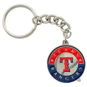 Texas Rangers Pewter Primary Logo Keychain  Sports 