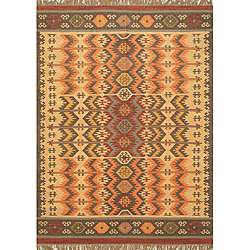    woven Palas Shirvan Kilim Beige Wool Rug (8 x 11)  