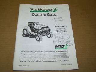 a977) MTD Operator Manual Series 660 thru 679 Tractors  