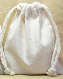 Natural Unbleached Cotton Muslin Drawstring Pouch Bag 10 x 16  