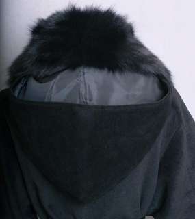 Women REAL FOX HAIR Fur Winter Coat Outerwear S/M/L 02  