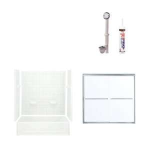 Sterling 60W x 30D x 73 1/2H White Vikrell Shower Unit with Chrome 
