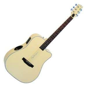 Boulder Creek Solitaire ECR4 BC Electro Acoustic Guitar, Butter Cream 