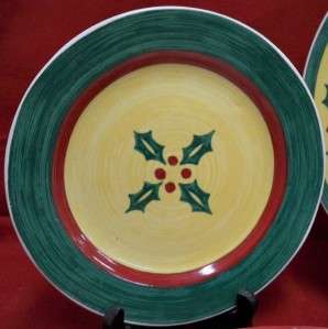 Libbey Holiday Holly Christmas Stoneware 4 Pc Place Set  